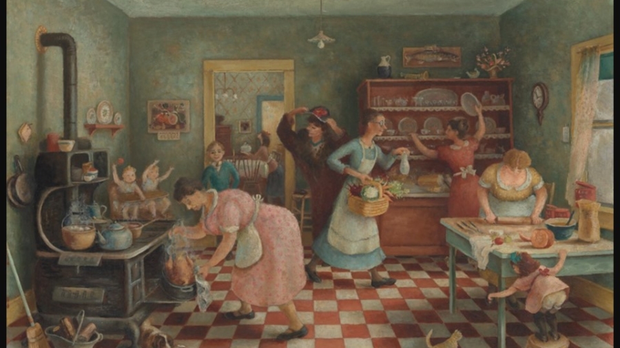 Doris Lee’s Thanksgiving (1935), a beloved American artwork capturing the joy, gratitude, and shared spirit of the holiday season.