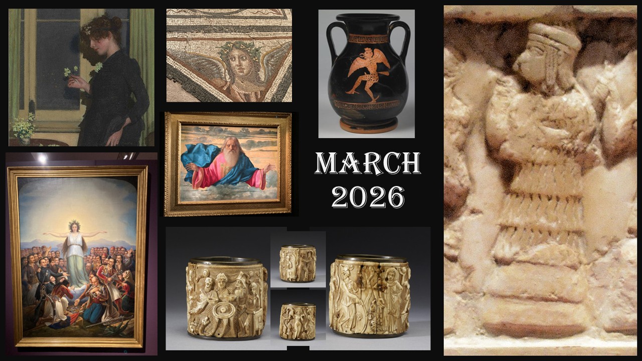Collage titled ‘March 2026’ featuring artworks from different periods of art.