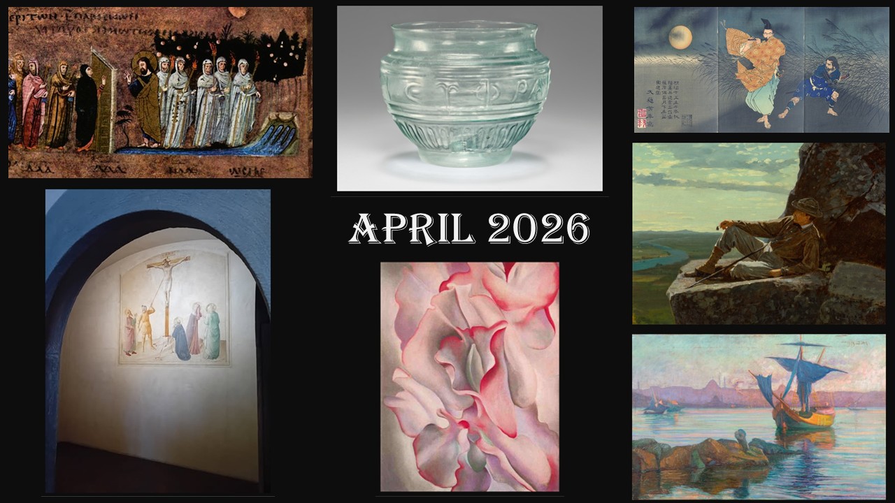 Collage titled ‘April 2026’ featuring artworks from different periods of art.