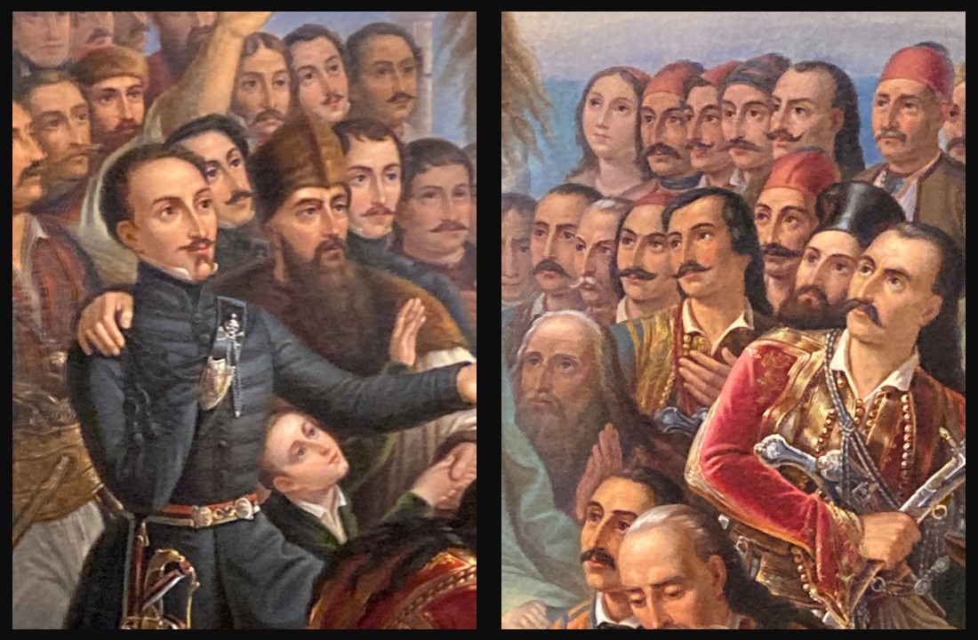 Allegorical painting by Theodoros Vryzakis depicting heroes of the 1821 Greek War of Independence..
