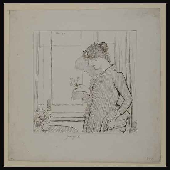 Philip Wilson Steer, Jonquil, British Impressionist interior with flowers, a drawing