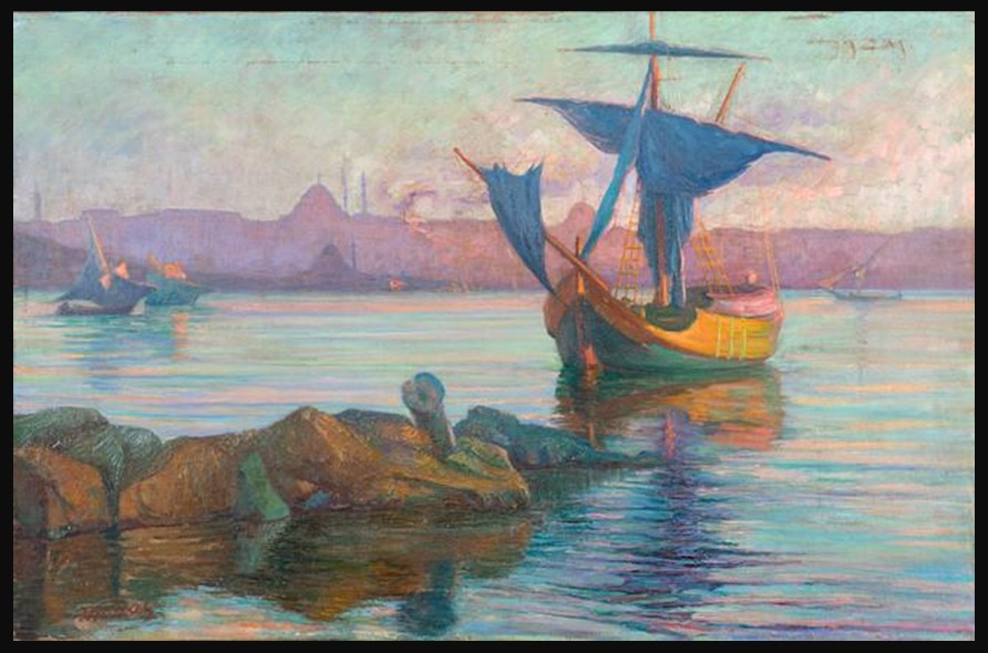 Sunset at Constantinople by Constantinos Maleas, 1904–1905, oil on canvas
