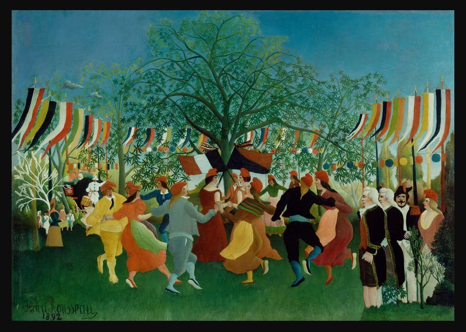 In the Getty Museum, Henri Rousseau’s A Centennial of Independence painting of 1892 celebrates French Bastille Day.  